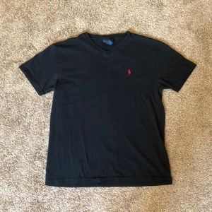 Black Ralph Lauren Polo V Neck Tee